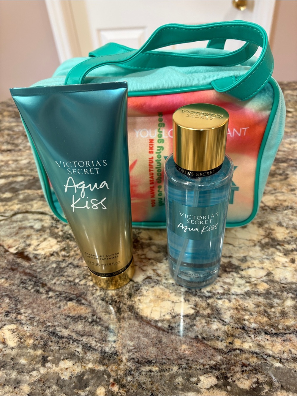 NWT Victoria’s Secret 3PC Aqua Kiss Set